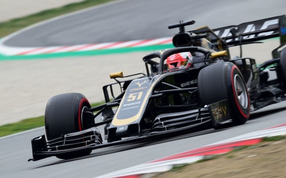 Pietro Fittipaldi testing with Haas in 2019.