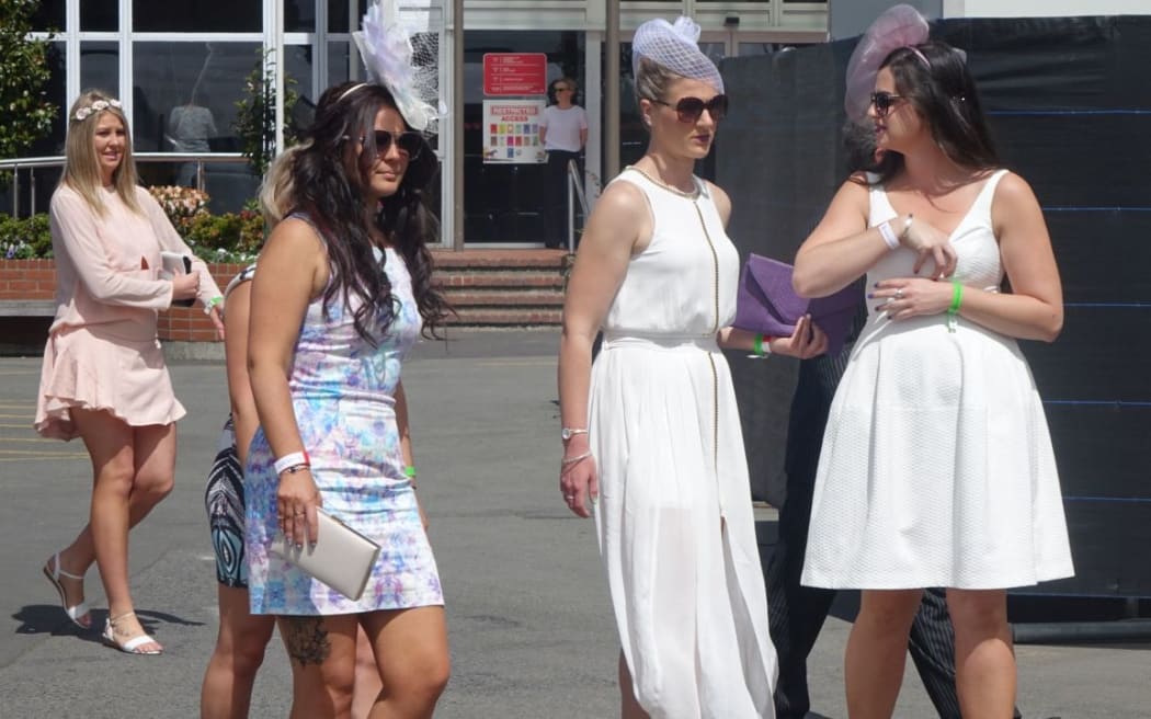 Frocked up for Cup Day in Christchurch.