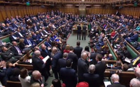 A video grab from footage broadcast by the UK Parliament's Parliamentary Recording Unit (PRU) shows a packed House of Commons in London on March 14, 2019 as members of parliament vote on ammendments to a motion on delaying the date of leaving the EU