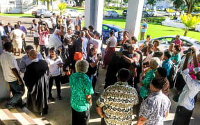 Crowds gathered outside court after Fiji Times staff and local writer were acquitted of sedition charges.