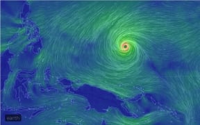 Typhoon Wutip hovers over Micronesia. 22 February 2019.