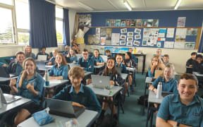 Year 9 students at Glendowie College, Auckland.