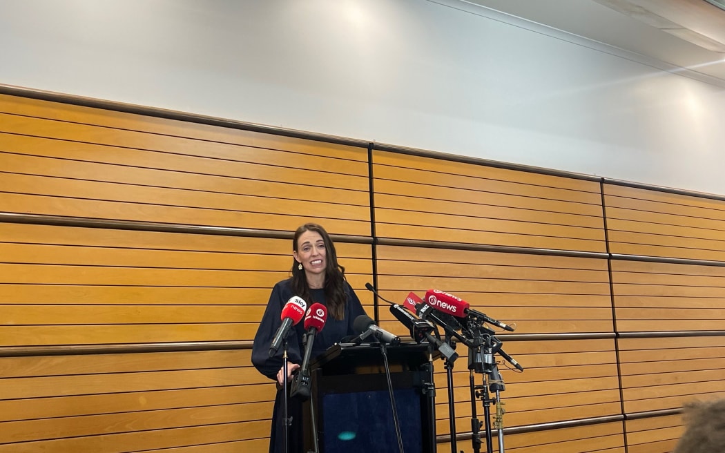 Prime Minister Jacinda Ardern on 19 January 2023 announcing that she will be stepping down as prime minister at Labour's caucus retreat in Napier.
