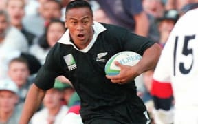Jonah Lomu in action at the 1995 Rugby World Cup