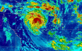 Cyclone Oma, to the west of Vanuatu's Santo