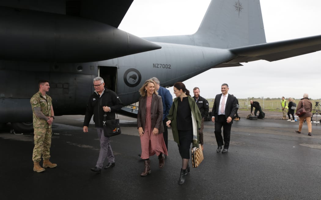 Prime Minister Jacinda Ardern arrives on her maiden voyage to the Chatham Islands