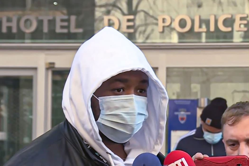 French music producer Michel Zecler spoke to reporters outside the National Police General Inspectorate in Paris.