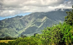 Lush green mountains on Kauai, Hawaii