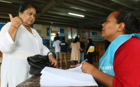 A voter in Fiji seeking confirmation about where to vote