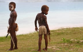 Young boys at Tavanipupu, Solomon Islands.