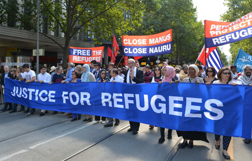 Thousands of Australians demand refugees not be sent back to Nauru or Manus Island, on 20 March 2016 in Melbourne.