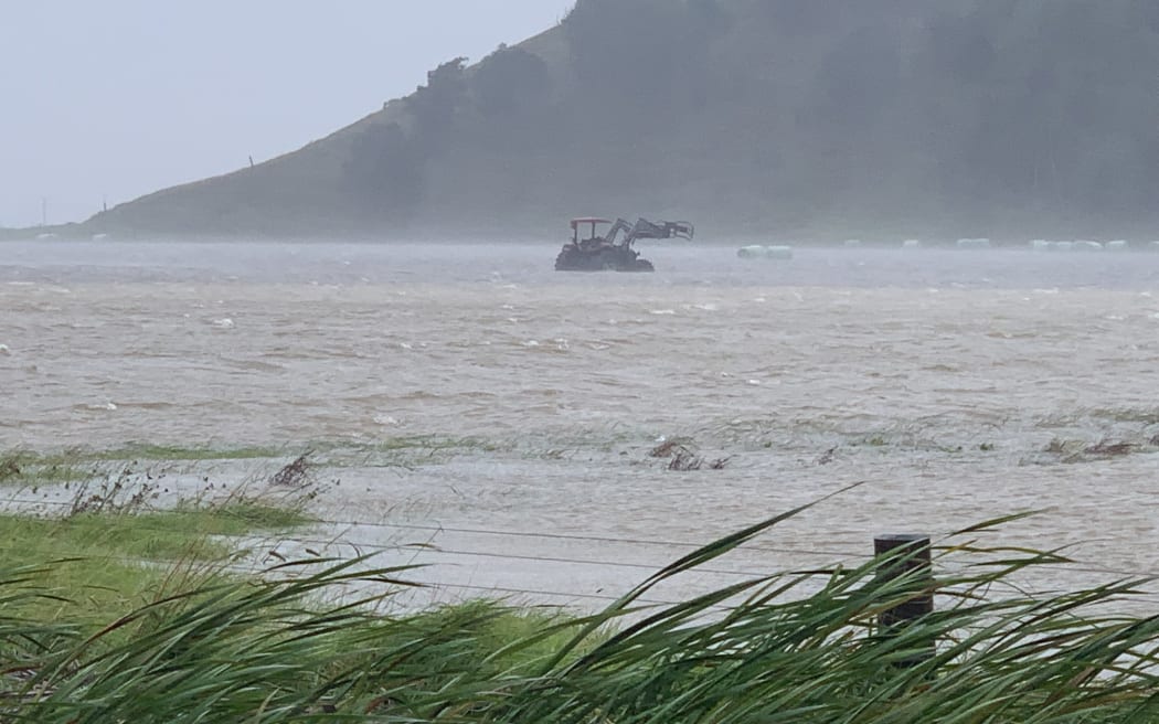 Serious flooding in Ruawai and Dargaville areas of Northland - tide is going out in this pic