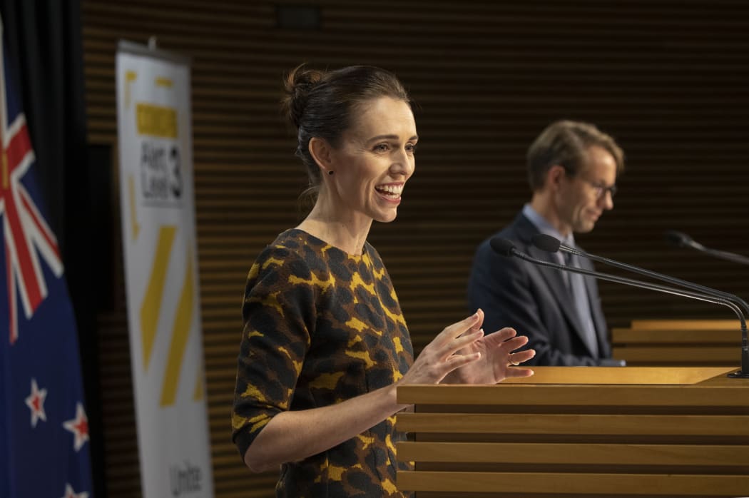Prime Minister Jacinda Ardern during the media conference with Director General of Health Dr Ashley Bloomfield on 7 May, 2020.