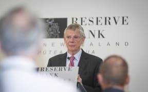 09062016 Photo: RNZ/Rebekah Parsons-King. Governor of the Reserve Bank of New Zealand, Graeme Wheeler delievers lastest OCR annoucement.