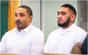 Fisilau Tapaevalu (left) and Mesui Tufui pictured in court during the trial.