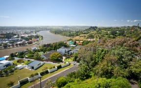 Overlooking the Whanganui River and City New Zealand. Photo taken from Durie Hill