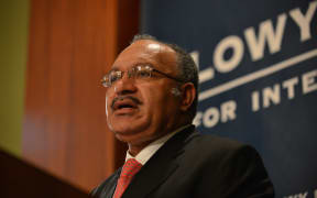 Papua New Guinea Prime Minister Peter O'Neill gives a talk at the Lowy Institute in Sydney on May 14, 2015