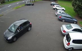 CCTV footage shows the two women leaving the carpark in the victim's car.