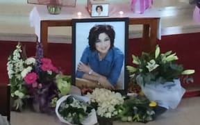 Photo of Blessie at funeral.