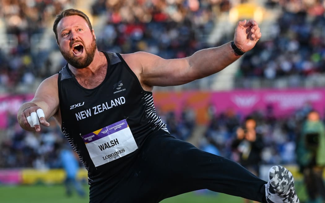 Tom Walsh of New Zealand competes in the Men's Shot Put Final at the 2022 Birmingham Commonwealth Games