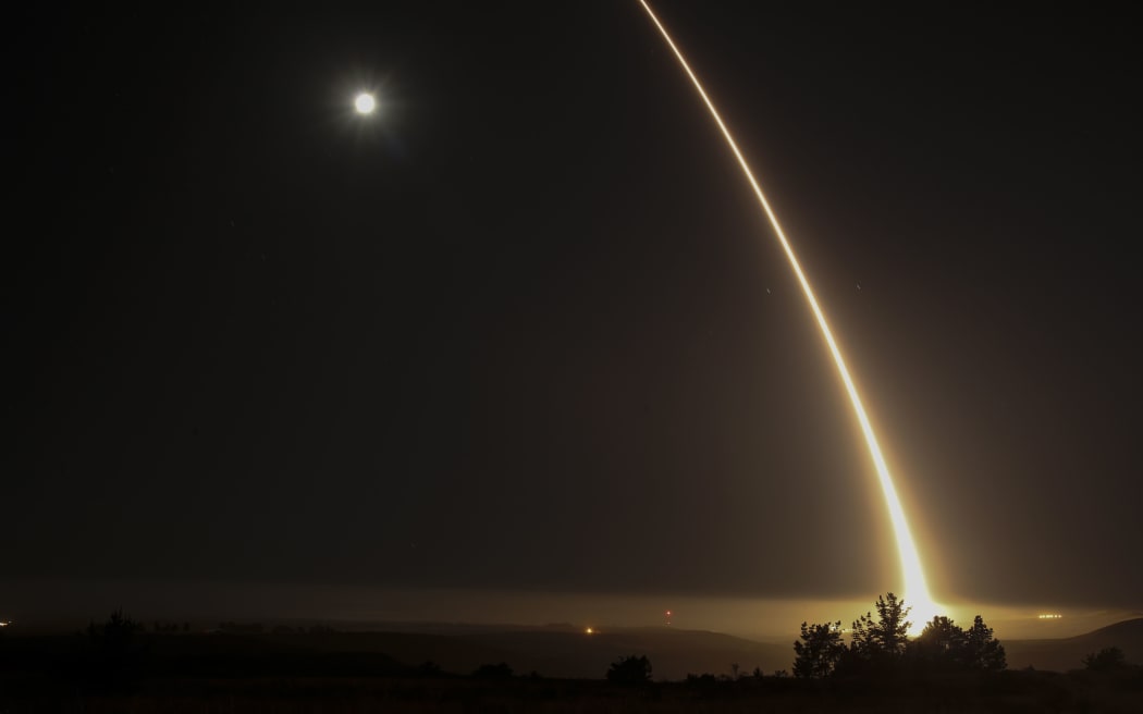 The US military test fires a system to bring down unarmed intercontinental ballistic missiles at Vandenberg Air Force Base.