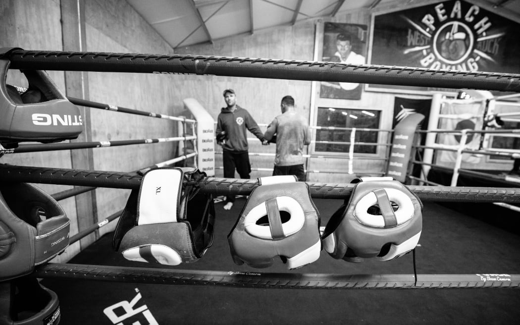 Isaac Peach boxing training.