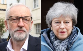 Britain's Prime Minister Theresa May and Labour Party leader Jeremy Corbyn