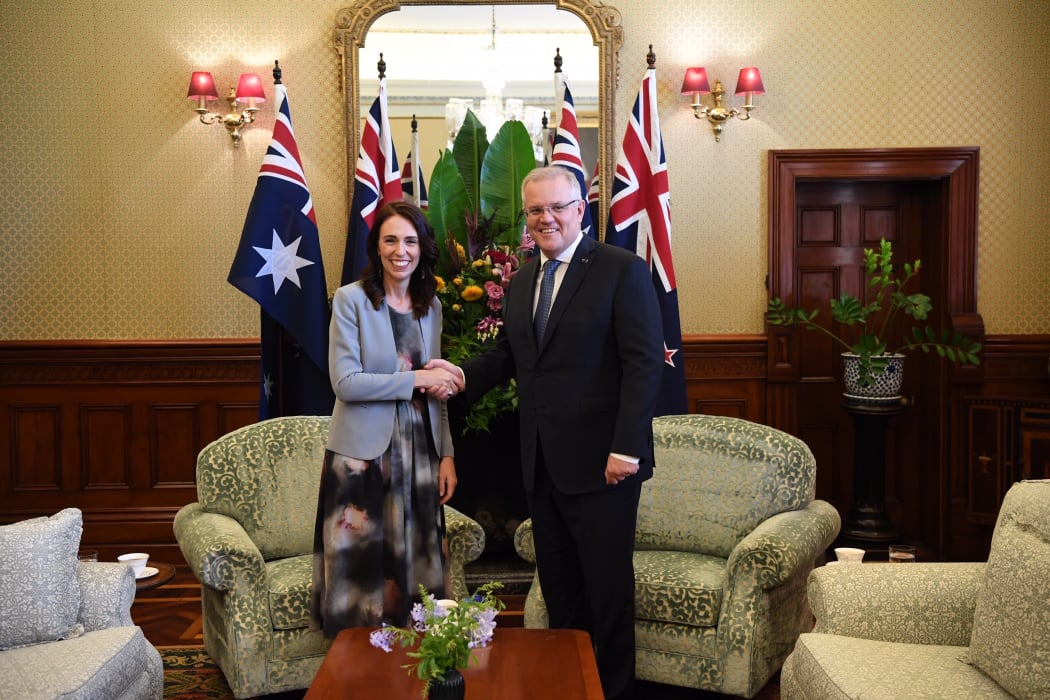 Prime Minister Jacinda Ardern and Australian PM Scott Morrison.