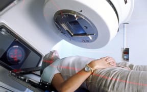 Patient undergoing radiotherapy.