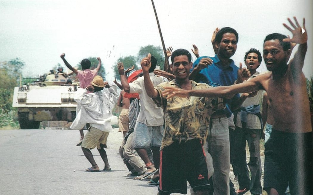 Local people were overjoyed to see the New Zealanders.