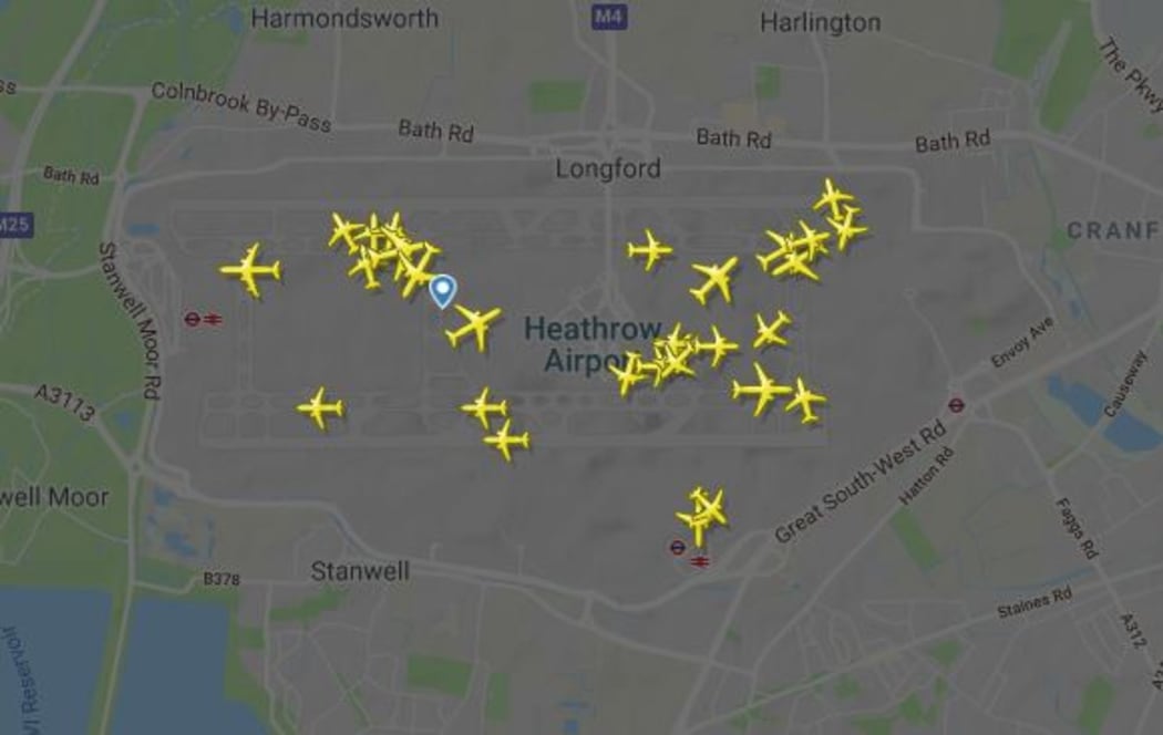 Flight tracking website Flightradar24.com showed many aircraft circling around the west London airport.