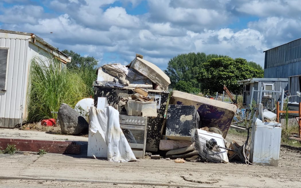 Flood damage in Wairoa following Cyclone Gabrielle.