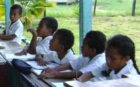 Schoolchildren at Daku Village School, Fiji
