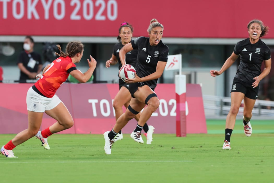 Sarah Hirini during New Zealand v Great Britain, Tokyo 2020 Olympic Games Rugby Women's Pool A match at Tokyo Stadium, Tokyo, Japan on Manday 29th July 2021.
