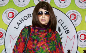 Pakistani social media celebrity, Qandeel Baloch arrives for a press conference in Lahore on June 28, 2016.