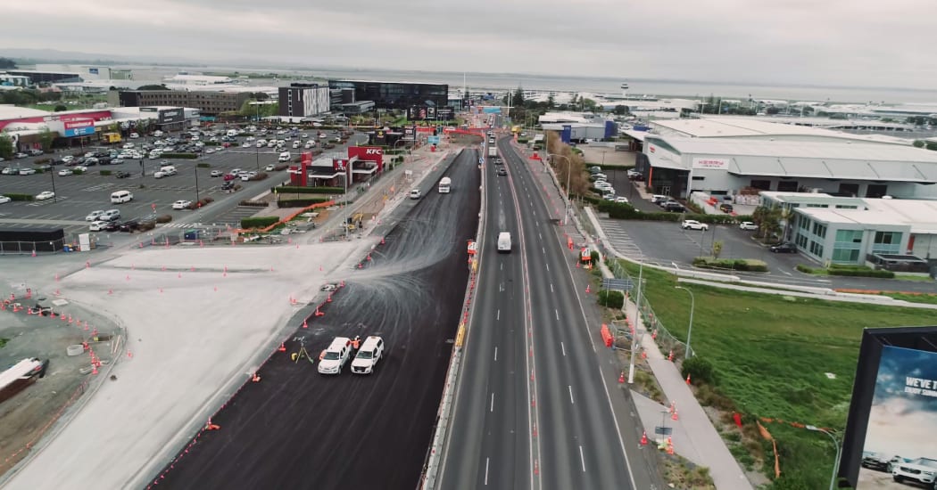 Auckland Airport is undertaking work to upgrade George Bolt Memorial Drive.