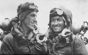 Edmund Hillary and Tenzing Norgay after summiting Mt Everest, 29 May 1953