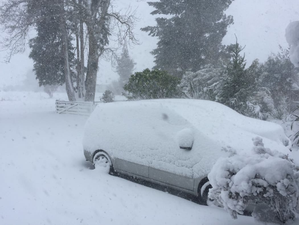 "Current conditions here in National Park village, #Ruapehu. All but snowed in!"