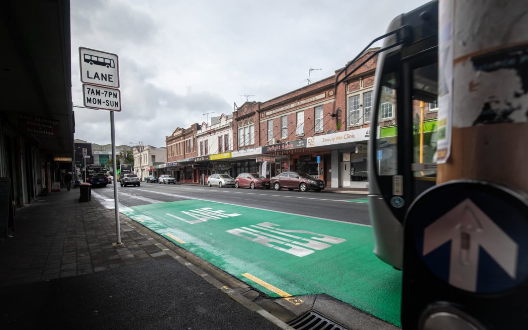 Bus lane on Khyber Pass Road in Central Auckland