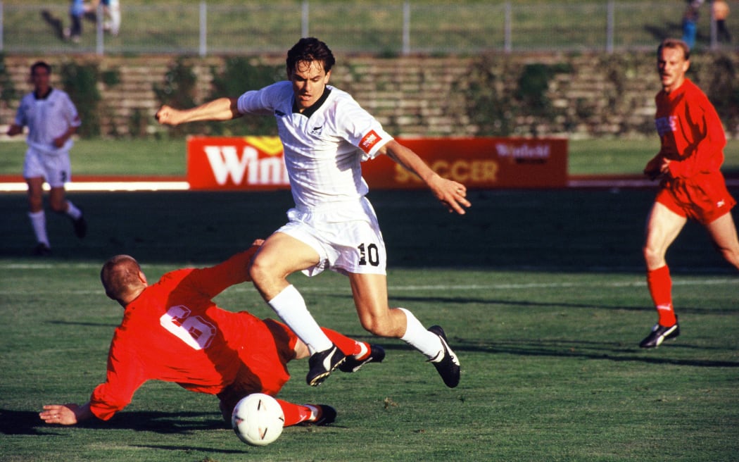 Wynton Rufer playing for the All Whites against his former German club Werder Bremen, at Mt Smart Stadium in Auckland in 1994.