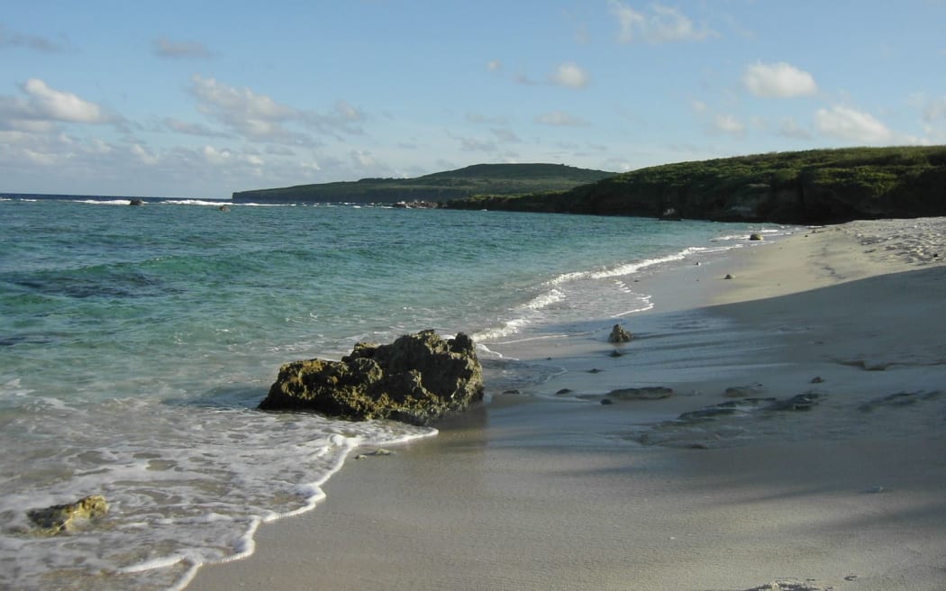 Unai Dankulo beach on the east side of Tinian Island