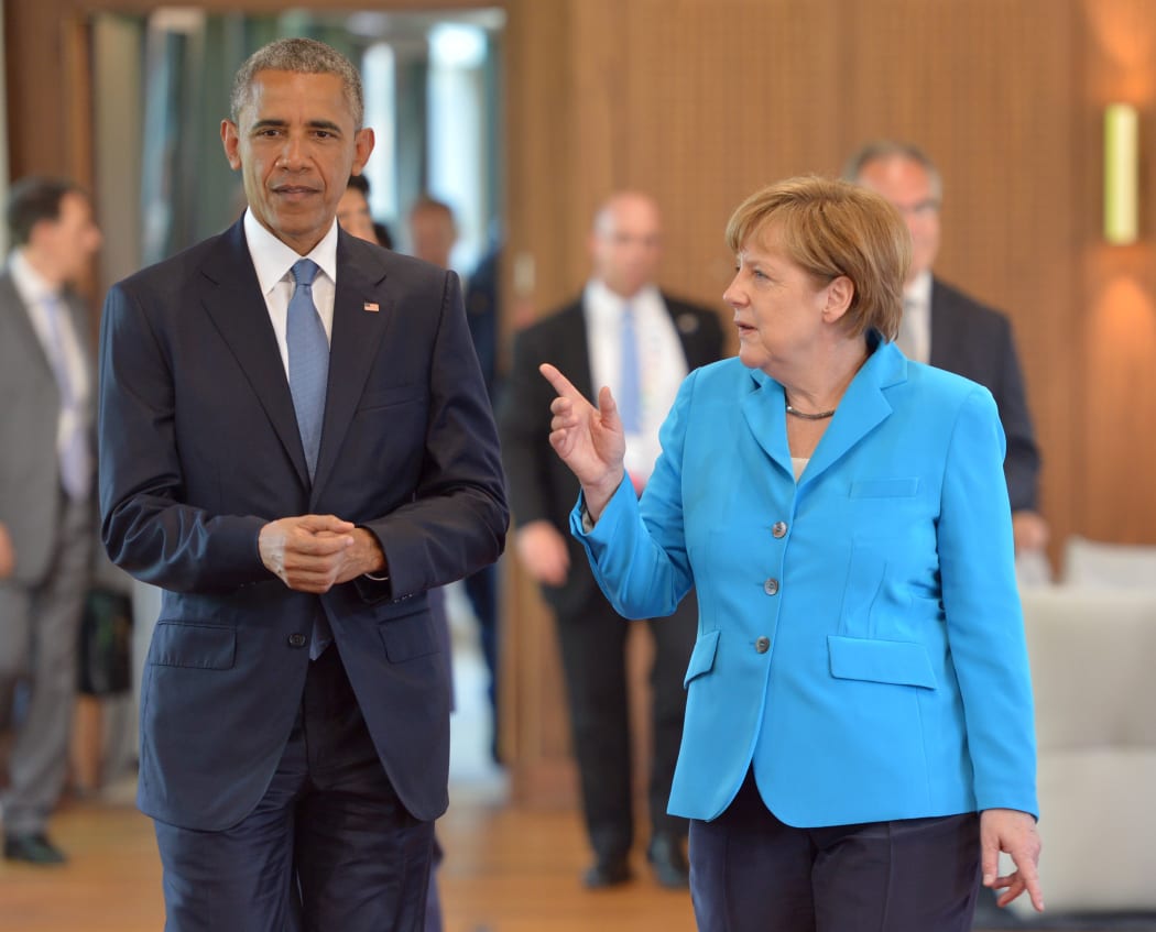 German Chancellor Angela Merkel and US President Barack Obama in southern Germany for the G7 summit.