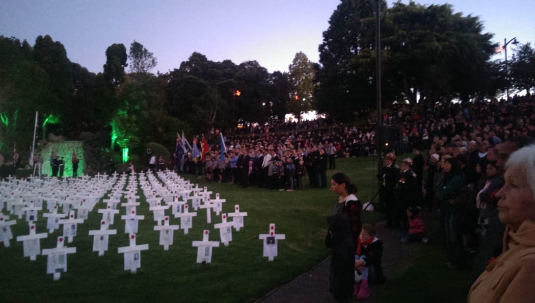 The service in Whangarei at a field of crosses in Laurie Hall Park.