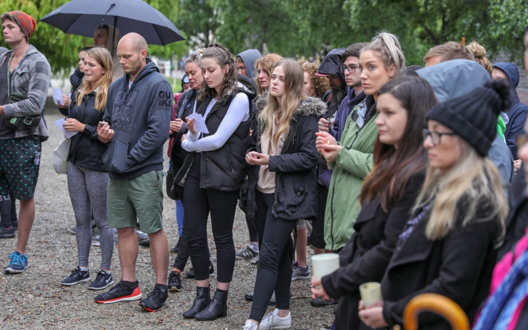 Backpackers gather in Queenstown for a vigil for Grace Millane