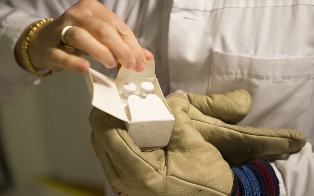 Geneva University Hospital receives a batch of experimental Ebola vaccine developed in Winnipeg, Canada.