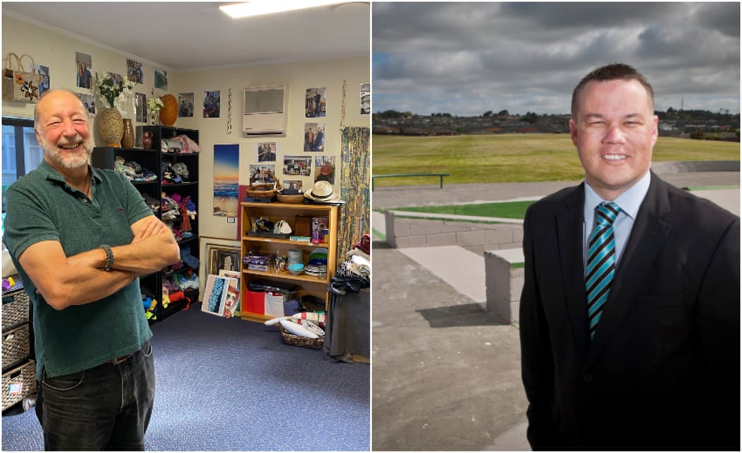 ME Family Service Centre chief executive Peter Sykes, left, and Auckland councillor Daniel Newman.