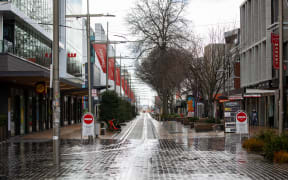 Christchurch CBD on the first day of level 4 lockdown from Delta Covid-19 case