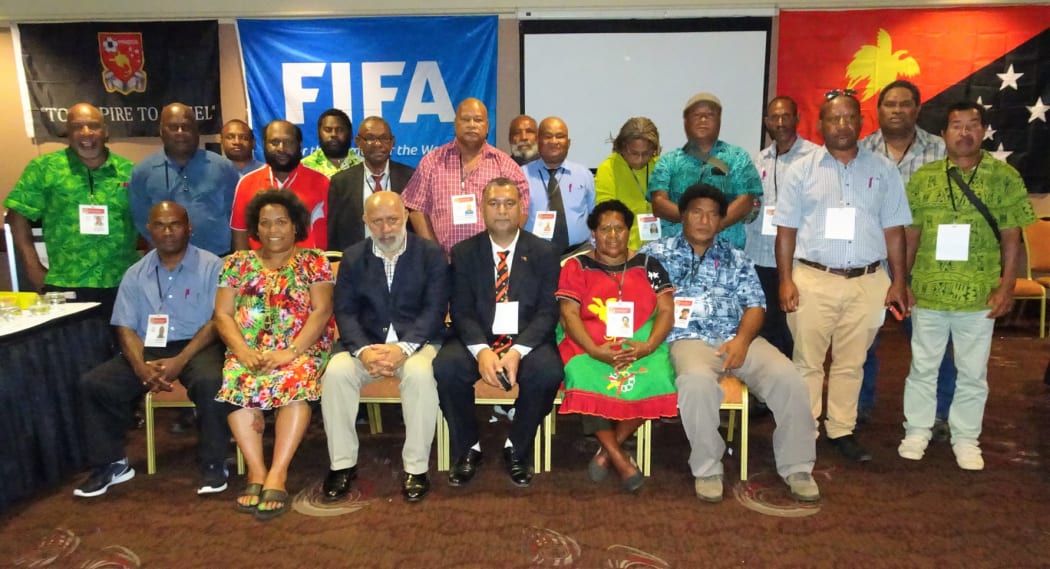 Attendees at the PNGFA Congress including new president John Kapi Natto (Front 3L) and vice president John Wesley Gonjuan (Front 3R)