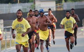 PNG Hunters players are put through their paces in pre-season training.