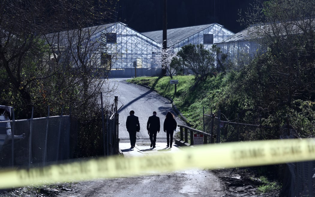HALF MOON BAY, CALIFORNIA - JANUARY 24: FBI agents arrive at a farm where a mass shooting occurred on January 24, 2023 in Half Moon Bay, California. Seven people were killed at two separate farm locations that were only a few miles apart in Half Moon Bay on January 23. The suspect, Chunli Zhao, was taken into custody a few hours later without incident.   Justin Sullivan/Getty Images/AFP (Photo by JUSTIN SULLIVAN / GETTY IMAGES NORTH AMERICA / Getty Images via AFP)